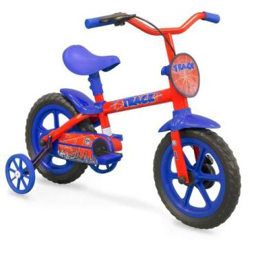 Imagem de Bicicleta Infantil Track Arco Íris R Vermelho e Azul Aro 12 com Rodinh