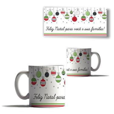 Imagem de Caneca Porcelana Feliz Natal Cenário Neve Papai Noel Mensage - Enjoy S