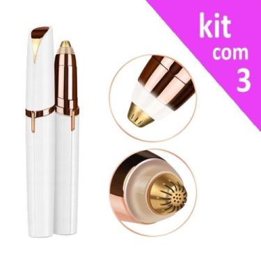 Imagem de  Kit Caneta Depiladora Sobrancelha Recarregavel USB (3 peças) - RPC