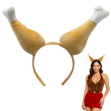 Imagem de Nicky Bigs Novelties Chapéu gigante de Ação de Graças Peru Pernas Boppers Chapéu Tiara Acessório de Férias, Marrom, One Size