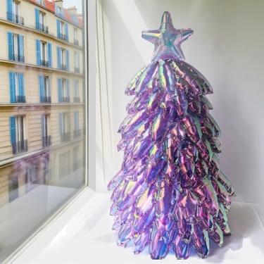 Imagem de Eanjia Balão de árvore de Natal roxo cristal 1 pacote com 1 metro de altura depois de inflado – Kit grande de balões de Natal DIY | Autônomo para Natal, inverno, Wonderland, festa de ano novo