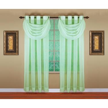 Imagem de Today's Curtain, Painel transparente Emelia Grommet 213 cm Sage, 150 cm L x 213 cm C