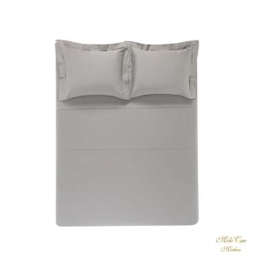 Imagem de Jogo de Cama King Karsten 270 Fios Cetim 100% Algodão Domos Cinza