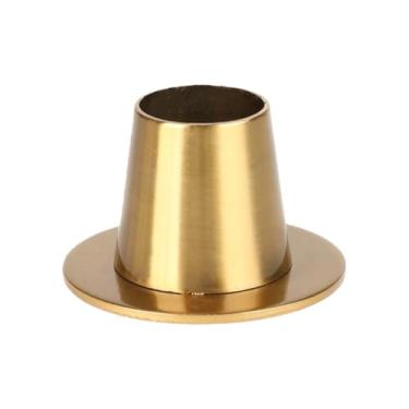 Imagem de 1 castiçal dourado - castiçais cônicos elegantes, castiçais clássicos para centros de mesa, exibição de cornija festiva de Natal ou decoração de casa sofisticada