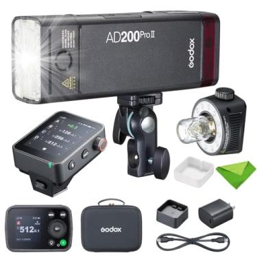 Imagem de GODOX AD200 Pro II AD200ProII 200Ws 2.4G TTL Flash Strobe, com X3Pro Sony Touchscreen Trigger, 500 flashes de potência total, 0,01~1,8s Pocket Strobe Flash para Sony (AD200Pro atualizado)