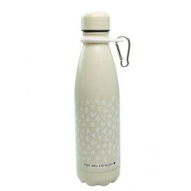 Imagem de Garrafa Térmica Uatt Retrô 500Ml Natural Siga O Seu Coração