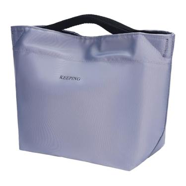 Imagem de Bolsa isolada, lancheira para mulheres e homens, linda lancheira de grande capacidade, bolsa térmica reutilizável para trabalho, viagens 22 x 14 x 22 cm, cinza