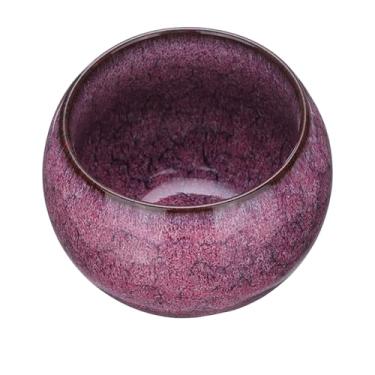 Imagem de Tigelas de chá feitas à mão 150 ml / 141.7 g Troca de xícara de chá chinesa japonesa cerâmica Gong Fu Conjunto de chá para presentes de escritório e casa, rosa