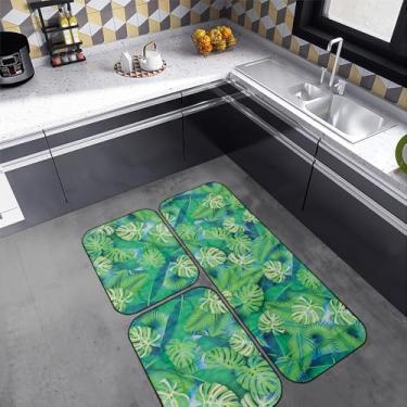 Imagem de Passadeira, Tapetes Cozinha Antiderrapante Kit 3 Pecas，Estilo Natural Antiderrapante e DuráVel(11260-V1)