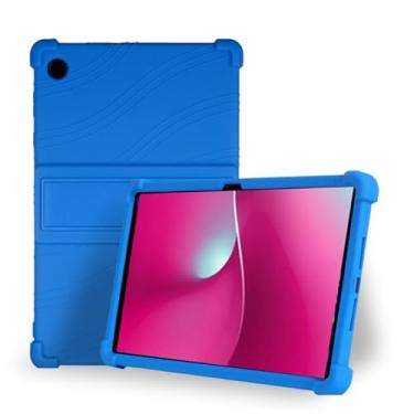 Imagem de Capa para tablet T-mobile Revvl Tab 2 de 10,1 polegadas, compatível com tablet Android T-mobile Revvl Tab 2 – Capa protetora de silicone macio com suporte, suporte de estilo comercial resistente a