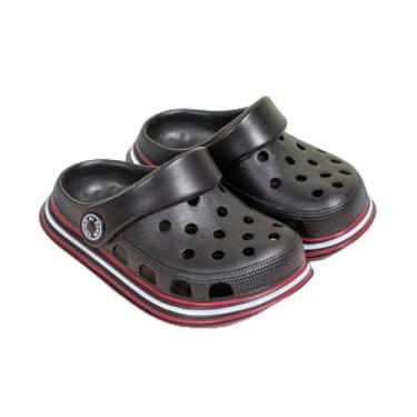 Imagem de Chinelo infantil infantil infantil meninos meninas bonito jardim tamancos chinelos chinelos chinelos leves verão crianças praia piscina jogar sapatos (bebê/criança pequena), Preto, 18