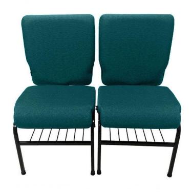 Imagem de 02 Cadeiras Para Igrejas C/ Porta Biblía E Porta Cálice Verde