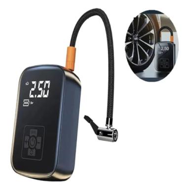 Imagem de Compressor de Ar Digital Portátil, Inflador Elétrico Sem Fio com Display LED, Bomba de Ar para Pneus de Carro, Moto, Bicicleta, Barco e Bolas