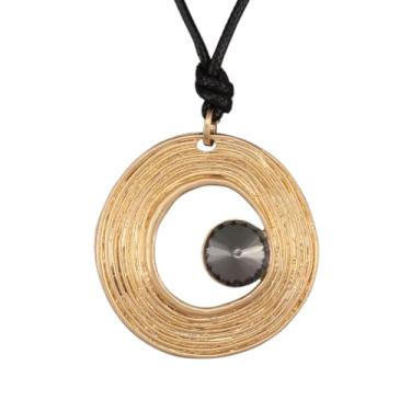 Imagem de Bjesinmo Colares longos e grossos para mulheres, boho grande, pingente de ouro, colar hippie, bijuterias, acessórios, Couro sintético, Sem Pedra Preciosa