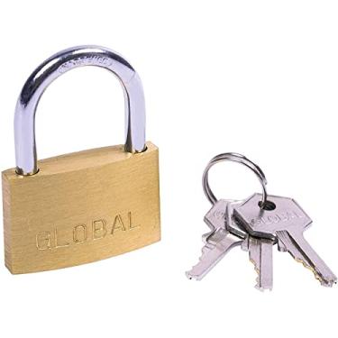 Imagem de Cadeado de latão maciço, 35 mm, manilha de aço endurecido, latão maciço, uso interno e externo, cadeado com 3 chaves (1 pacote), trava para galpões, unidade de armazenamento, academia e cerca
