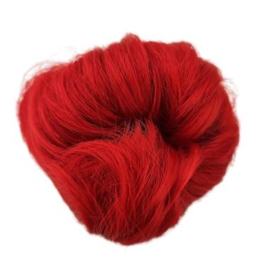 Imagem de Peruca de boneca 1/4 bjd sd cabelo vermelho curto fibra de alta temperatura estilo cauda de lobo antigo conjunto de cabelo em branco
