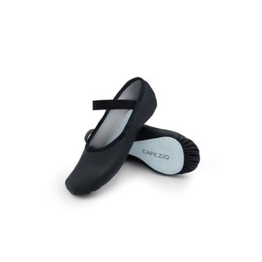 Imagem de Capezio Tênis de balé feminino Daisy 205 (bebê/criança pequena), preto, tamanho 41, Preto, 9.5 Wide Toddler