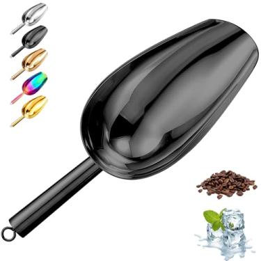 Imagem de Colher de gelo de metal, colher de gelo de cozinha para máquina de gelo, colher de gelo pequena de aço inoxidável para freezer, utensílios de cozinha, farinha de biscoito, colher de ração para cães