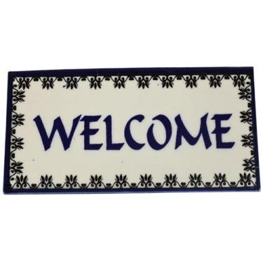 Imagem de Holy Land Market Modelo de azulejo pintado à mão 7,6 x 15,2 cm - Arte de parede Jerusalém Palestina - Placa quadrada de cerâmica decorativa