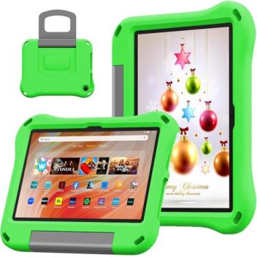 Imagem de Riaour Capa infantil para tablet de 10 polegadas (compatível com 13ª/11ª geração 2023/2021) (incompatível com iPad Samsung tablet de 10 polegadas), leve e à prova de choque conversível com suporte