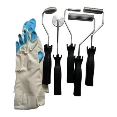 Imagem de Bothyi Kit de reparo com rolo de laminação de fibra de vidro (5 peças) e luvas. Acessórios de alto desempenho para banheiras de resina composta.