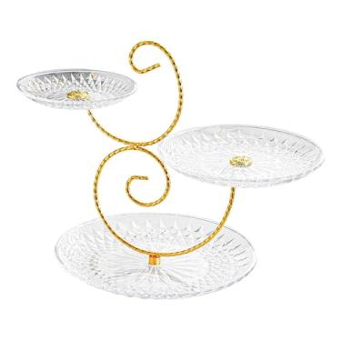 Imagem de Ｂｅｓｇａ Suporte para cupcakes com 3 camadas, bandeja criativa para servir doces e salgados, expositor para e de aniversário, Placa Transparente