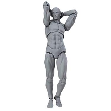 Imagem de Generic Manequins Articulados Em Pvc Colecionáveis, Modelos de Corpo Humano para Presentes, Modelos de Figuras de 13cm para Decoração de Mesa (1Como mostrado, cinza)
