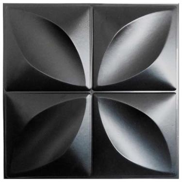 Imagem de Kit 100 Placas 3D PVC Preto 25x25cm – Revestimento Decorativo para Parede Sala Quarto (Diamante,100 UN)