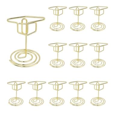 Imagem de Woogim 12 peças de porta-números de mesa de doutorado, suporte de exibição de aço carbono para anotações e fotos, decoração de casa, escritório, suporte de cartão, clipes de mesa para festa, casamento