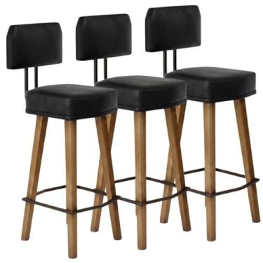 Imagem de Kit 3 Banquetas Altas para Área Gourmet Bancada balcão de cozinha (70cm do Assento ao chão, Preto)