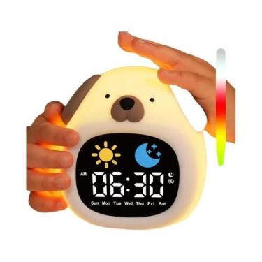 Imagem de Despertador Em Forma De Cachorrinho Para Crianças, Luz Noturna Táctil 