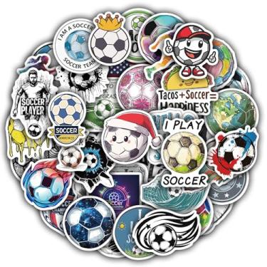 Imagem de 100 adesivos de futebol para crianças, adesivos esportivos legais para garrafa de água, laptop, scrapbook, lembrancinhas de festa e recompensas de equipe, presentes de futebol para crianças