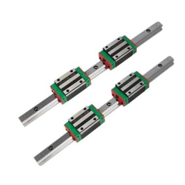 Imagem de 2 peças HGR15 HGH15 Trilho guia linear quadrado largura 15 mm comprimento + 4 peças de transporte de bloco deslizante HGH15CA/flang HGW15CC CNC Router graving(HGH15CA, 1050mm)