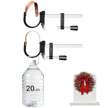 Imagem de ALL SPECIAL Cabide de guirlanda Graves, 2 pacotes com suporte de guirlanda galvanizado de lápide preto - serve para lápides de 2,5 a 12,7 cm para decoração de lápide de Natal, nunca soprado