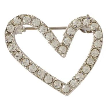 Imagem de Broche Strass Coração BRG9655 - Akasaki, Cristal, Prateado