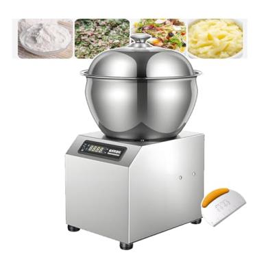 Imagem de KKSOUFX Amassadeira Espiral Comercial de Bancada, 1800 W, com Dupla Rotação, Tigela de Aço Inoxidável de Qualidade Alimentar, Tampa e Temporizador, Amassadeira Elétrica Espiral