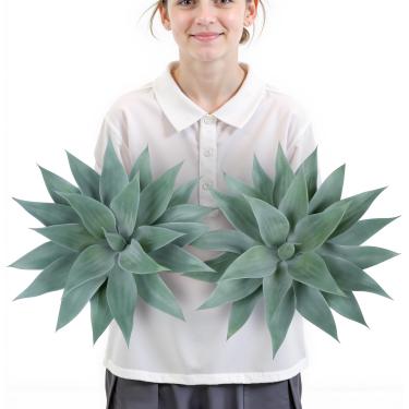 Imagem de Velener Planta de agave azul artificial ao ar livre - plantas de agave falsas resistentes a UV de tamanho pequeno para decoração interna e externa (45,7 cm) - pacote com 2