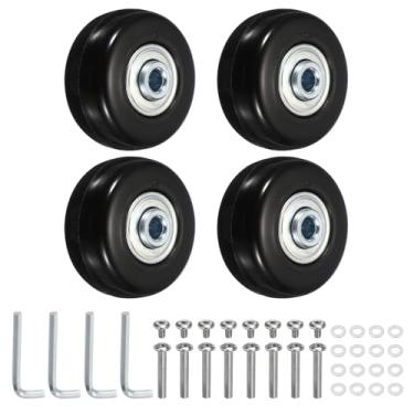Imagem de YELARXI Replacement Luggage Wheels, Suitcase Wheels Replacement Kit 43x18mm & 2 Set & Rubber & Black - Fitting for (Swivel Caster Bearings Repair/Replacing/Roller Bag/Suitcase/Spinner)
