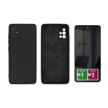 Imagem de Capa Case Preta Premium TPU Compatível Smsung Galaxy A51 com Película Cerâmica ou Privacidade – Kit Completo Proteção Tela e Aparelho (Privacidade 3D)