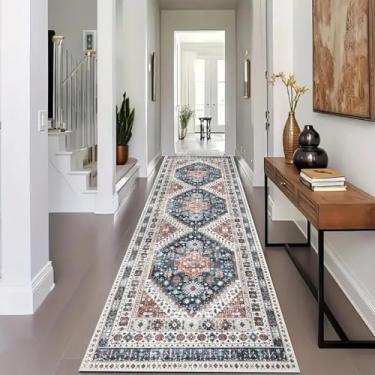 Imagem de HGTRH Tapete para corredores antiderrapante tapete de corredor longo lavável na máquina tapetes de cozinha corredor corredor tapetes estreitos para entrada tapetes com suporte de borracha A 120 x 550