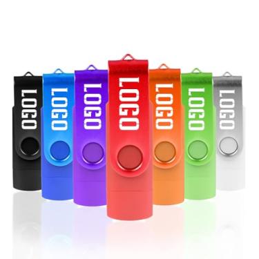 Imagem de Unidade USB OTG giratória personalizada, pen drive USB C giratório personalizado para presentes corporativos, eventos promocionais, lembrancinhas de casamento, com embalagem de presente opcional