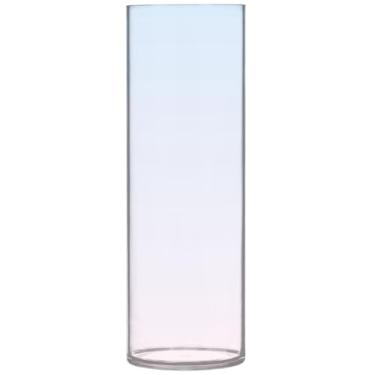 Imagem de Vasos de flores decorativos cilíndricos elegantes azuis lavanda blush gradiente vasos altos de plástico bonito personalizado exclusivo floral decoração estética, 30 cm x 9,9 cm