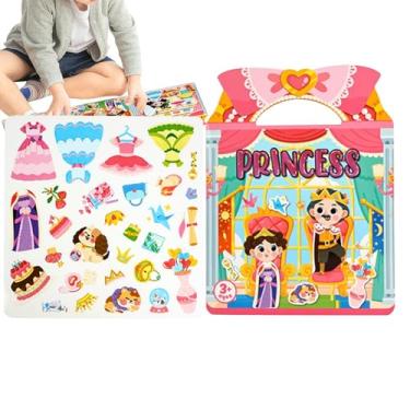 Imagem de Adesivos Reutilizáveis | Brinquedos Educativos De Princesas Cartoon,Livro Silencioso De Autocolantes Com Tema Compras | Para Crianças Meninos Meninas Sala De Aula Pré-Escolar Viagem