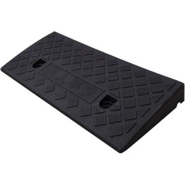 Imagem de CMOLVUR Almofada triangular de PVC para porta de rampa limiar para cadeira de rodas Tapete de escalada de carrinho de bicicleta - Design de compartimento para cartão na parte inferior da grade placa
