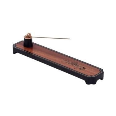 Imagem de porta-vara de incenso Queimador de incenso madeira para casa, suporte para cerimônia do chá em estilo chinês luxo, ornamento decorativo
