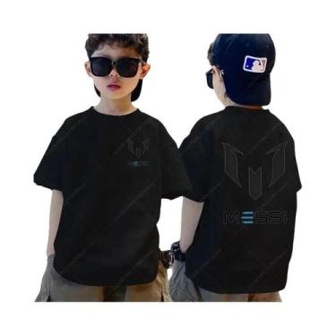 Imagem de Camiseta Infantil De Algodão Para O Verão Com Estampa Messi, Casual, P