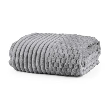 Imagem de Cobertor Grosso Toque Aveludado Ultra Soft 280grs 3D Relevo Manta Macio e Quente (Casal, Zurique Cinza)