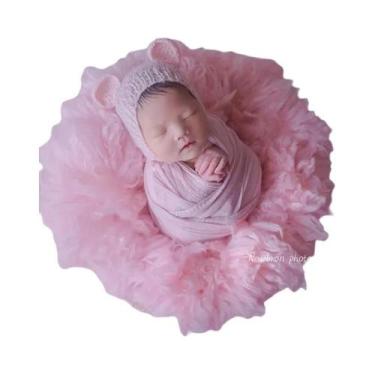 Imagem de Cobertor Para Fotografia De Bebê Recém-Nascido 100% Lã Flokatti Acessó