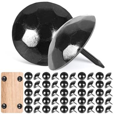 Imagem de 50 peças grandes cabeça redonda ferro clavos martelados pregos decorativos ferro preto antigo rústico clavos prendedores ornamentais para portas de madeira persianas de fazenda vigas falsas portões de