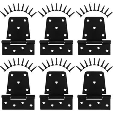 Imagem de ULTDIYER Dobradiças de portão resistentes, dobradiças de porta de cerca de 8 cm dobradiça durável para portão, para cercas de madeira, porta de celeiro, 6 peças